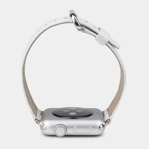 Ремешок для Apple Watch 44/45/46 mm из кожи аллигатора, белого цвета