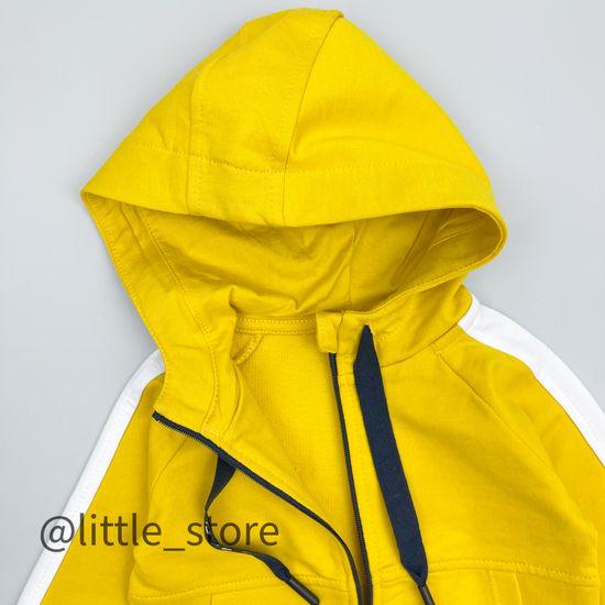 Толстовка из футера на молнии "Морской бриз" горчица с лампасом