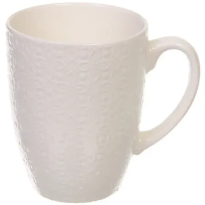 Кружка керамическая 450мл «Белая» цветы