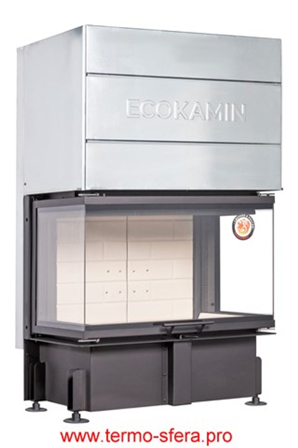 Каминная топка Экокамин ДЕЛЬТА 800 три стекла принтинг