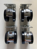 Колесо для мебели металлическое высота 70 мм 4 штуки