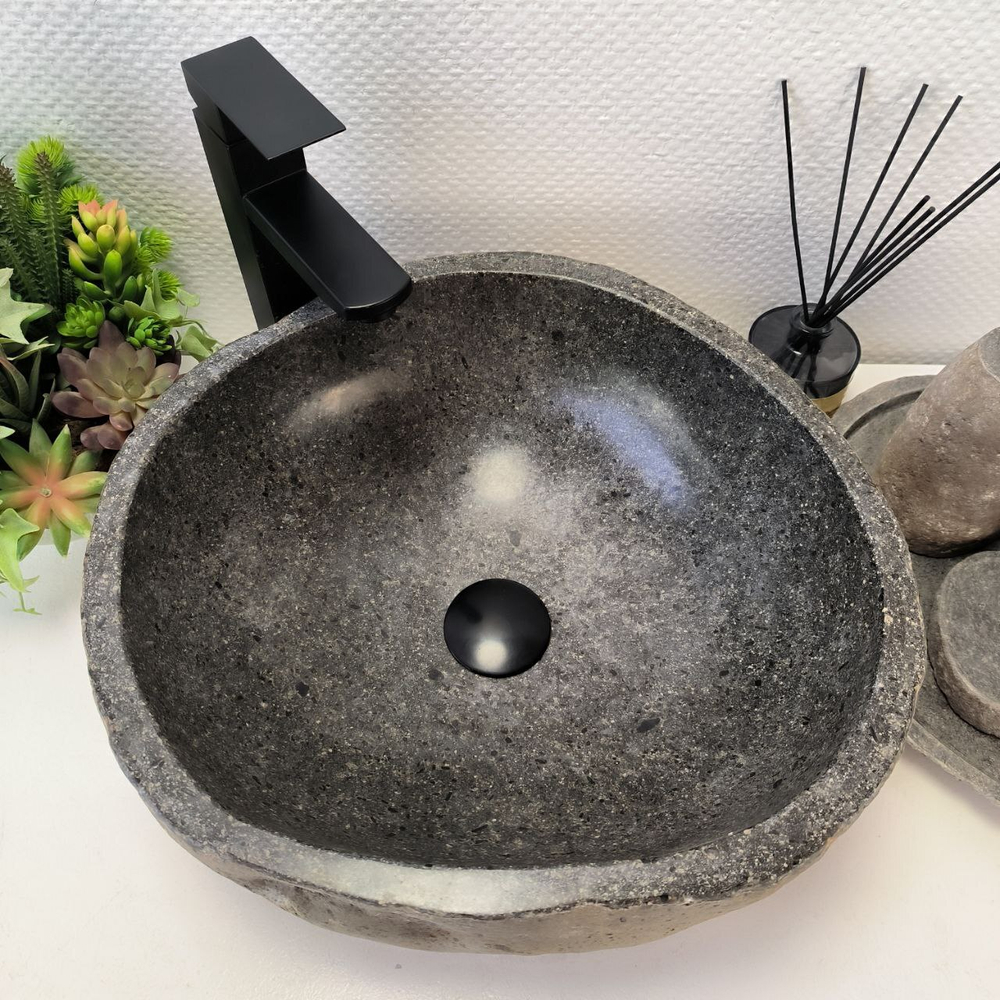 Раковина из речного камня RS-63582 (42*41*15) 0122