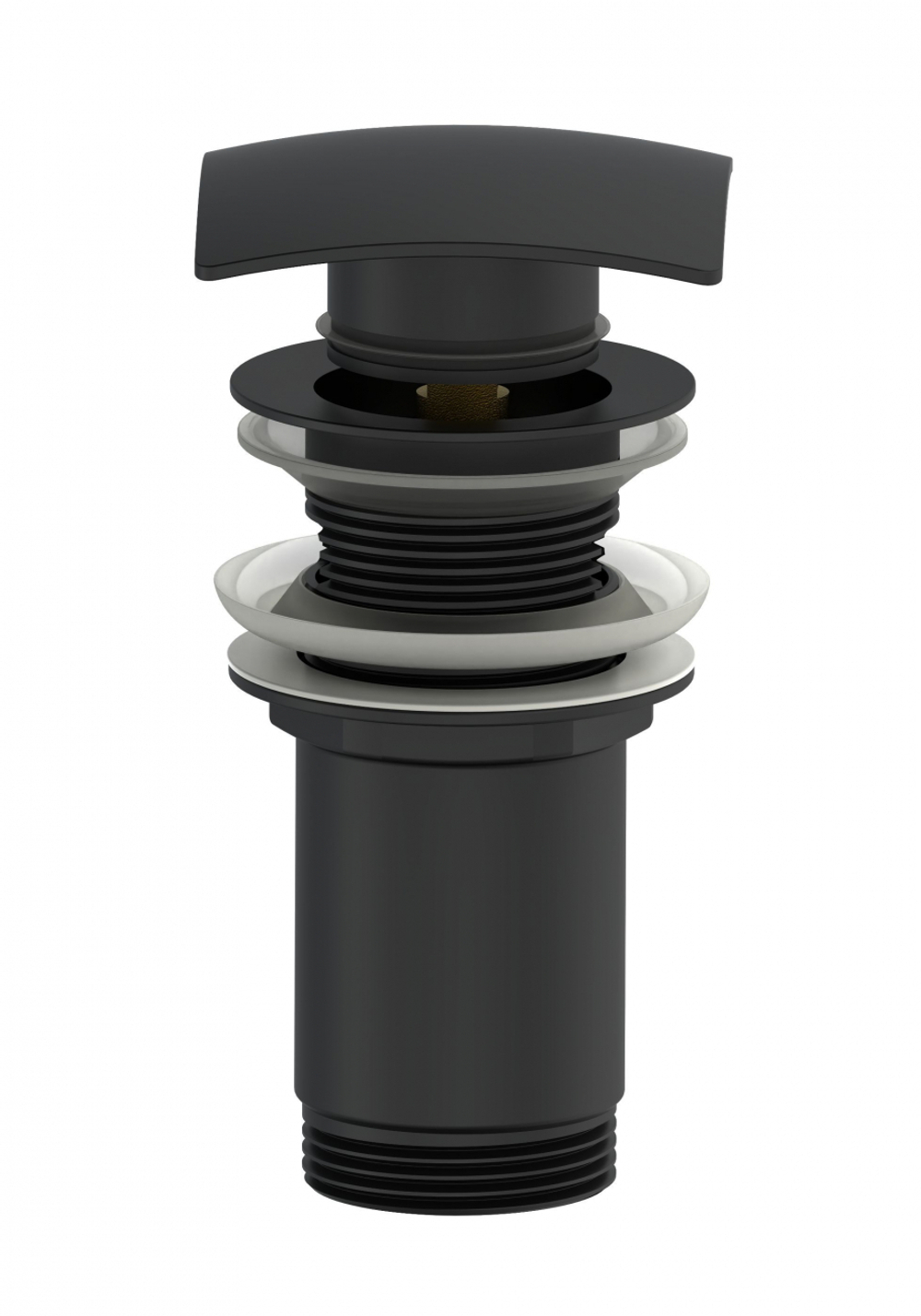 Донный клапан для раковины с переливом 1 1/4 WONZON & WOGHAND, Черный матовый (WW-88SS08-MB)