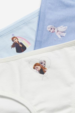 H&M Набор из семи хлопковых трусов, светло-голубой