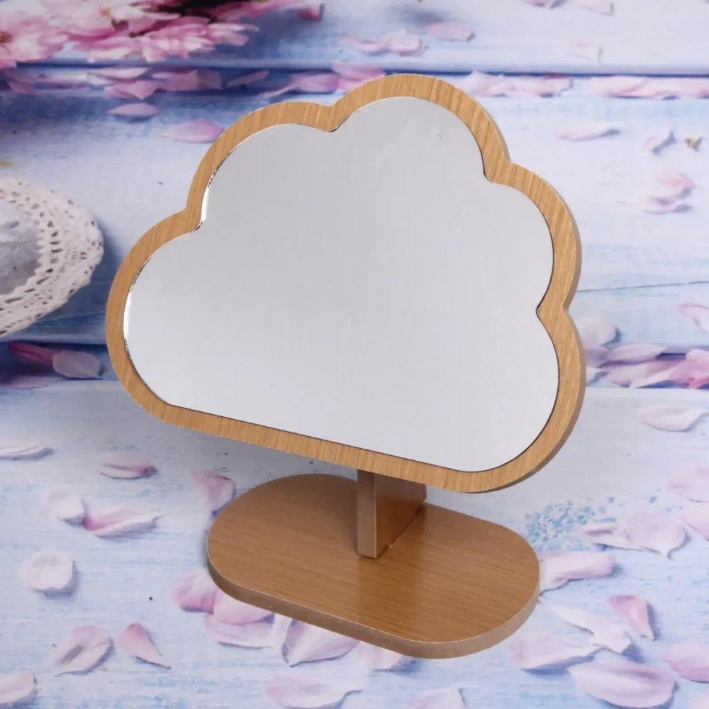 Зеркало настольное в деревянной оправе «High Tech - Cloud», 20*16 см ДЕРЕВО