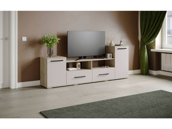 Тумба-ТВ ПАРУС-2 дуб крафт серый / кашемир