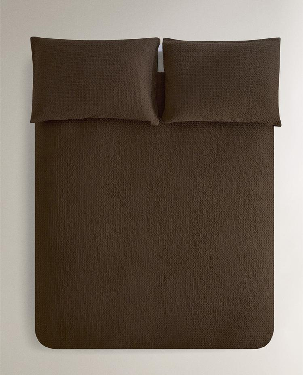 ZARA HOME ОДНОТОННЫЙ ПОДОДЕЯЛЬНИК (200 НИТЕЙ), КОРИЧНЕВЫЙ