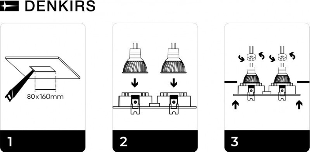 DK3022-WH Встраиваемый светильник, IP 20, 10 Вт, GU5.3, LED, белый, пластик