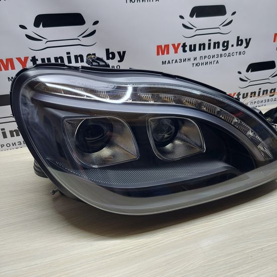 Передние фары daylight black для Mercedes S W220