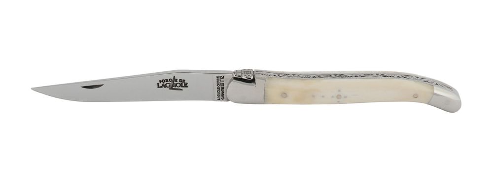 Traditional pocket knife 12 cm, single blade, 2 s/s bolsters Bone handle