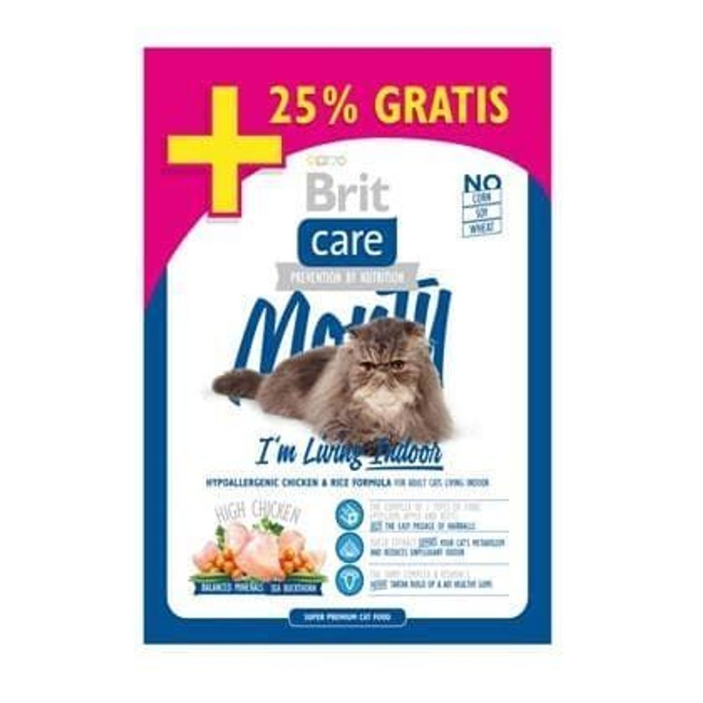 Brit Care Cat Monty Indoor 0.4+25% БЕСПЛАТНО (д/домашн.) сухой д/кошек