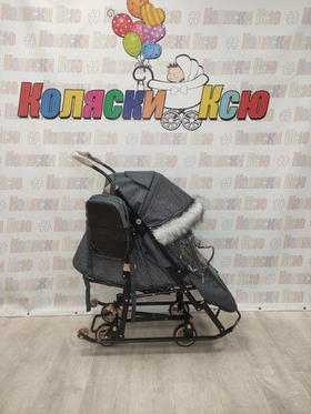 Санки-коляски Galaxy Snow Glory Gloss серый