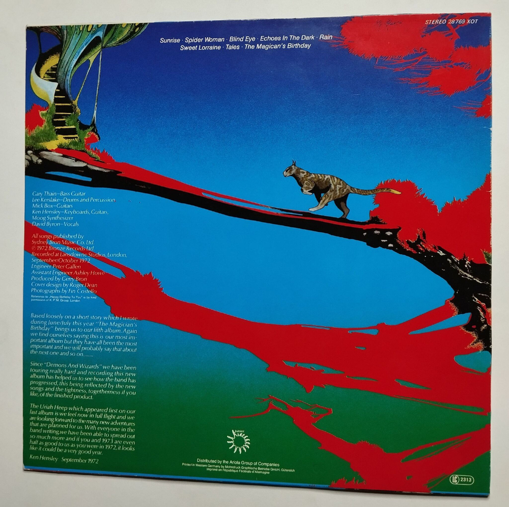 Винтажная виниловая пластинка LP Uriah Heep The Magicians Birthday (Germany 1982)