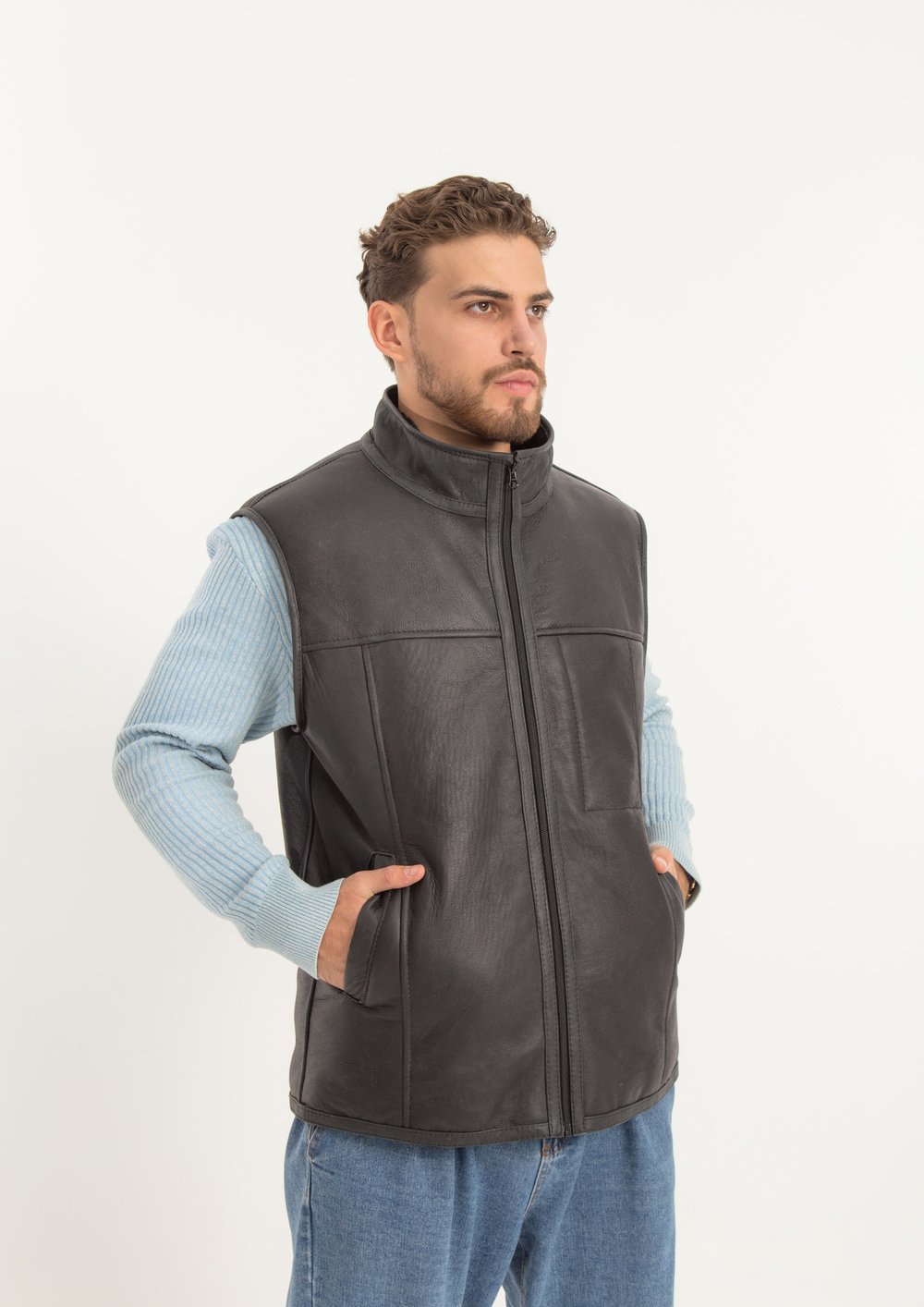 жилет из овчины мужской