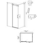 Душевой уголок Grossman Classic 110х90 120.K33.04.1190.21.10 профиль Черный матовый стекло тонированное
