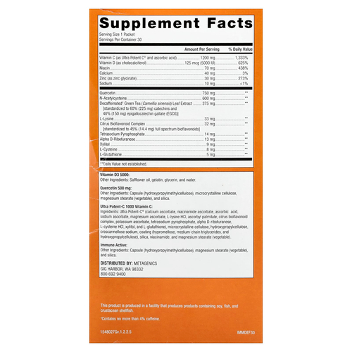 Metagenics, Immune Defense Pack, 30 пакетиков