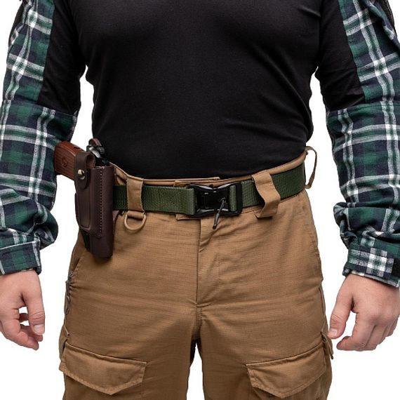 Кобура поясная под ПМ с запасной обоймой коричневая (HS-ПК-4br) Helios