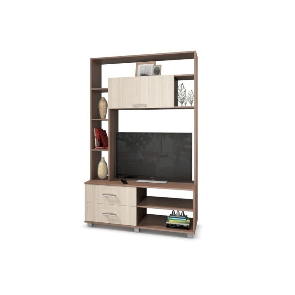 Стенка "Ева" Е72 (Ясень шимо темный/Ясень шимо светлый), ЛДСП, MODERN