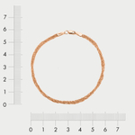 Браслет цепной из розового золота 585 пробы с плетением "Сингапур" без вставок (арт. НБ 12-1778 0.15)
