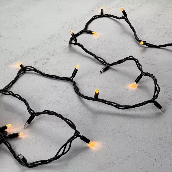 Светодиодная гирлянда Sealed с супер - мерцанием 10 м., 220V ., 75 желтых LED ламп, черный каучук, LTC (LL75ABL-1-2Y)