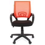 Кресло оператора Chairman 696 PL, спинка ткань-сетка оранжевая/сиденье TW черная, механизм качания