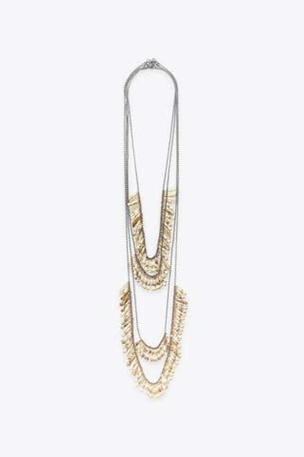 ZARA НАБОР ИЗ 4 ОЖЕРЕЛИЙ С МЕТАЛЛИЧЕСКИМИ ПЛАСТИНАМИ, ЗОЛОТОЙ/СЕРЕБЯНЫЙ
