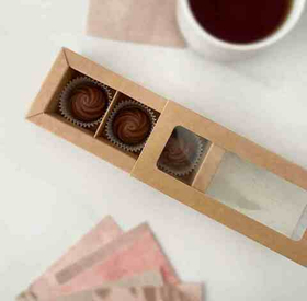 Коробка для 3 конфет Крафт, 130*50*33мм