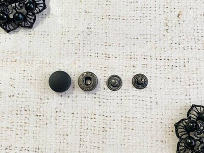 Кнопка установочная металл с пластиком, d 1,5 см, чёрный