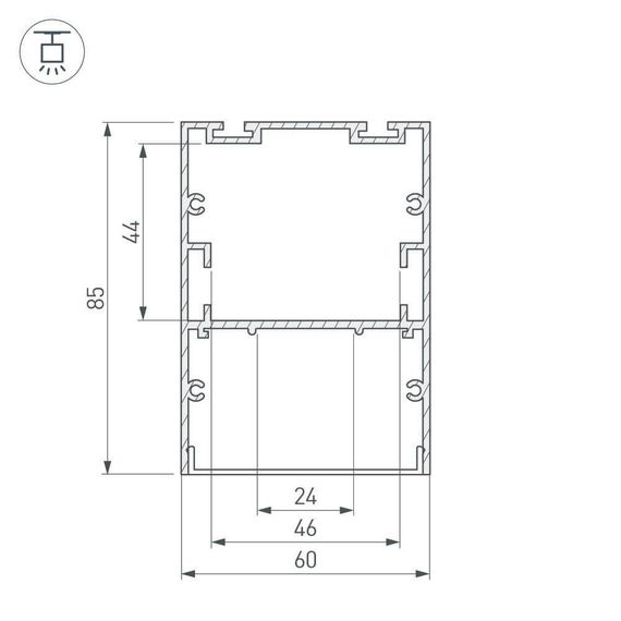 Профиль Arlight ARH-LINE-6085-2000 BLACK 018681