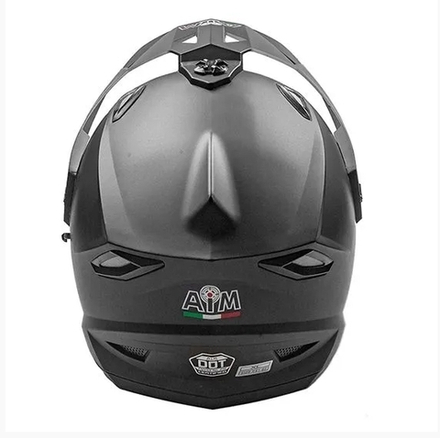 Шлем кроссовый со стеклом AiM JK802 Black Glossy, XL