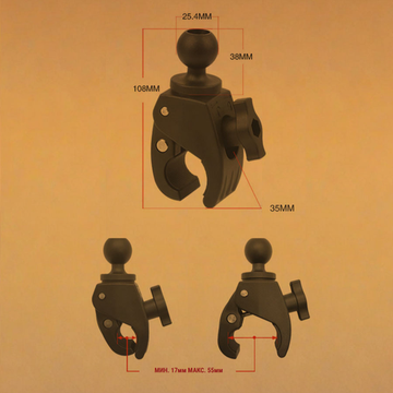 Держатель штанги электромотора RAM типоразмер B шар 1 дюйм алюминий