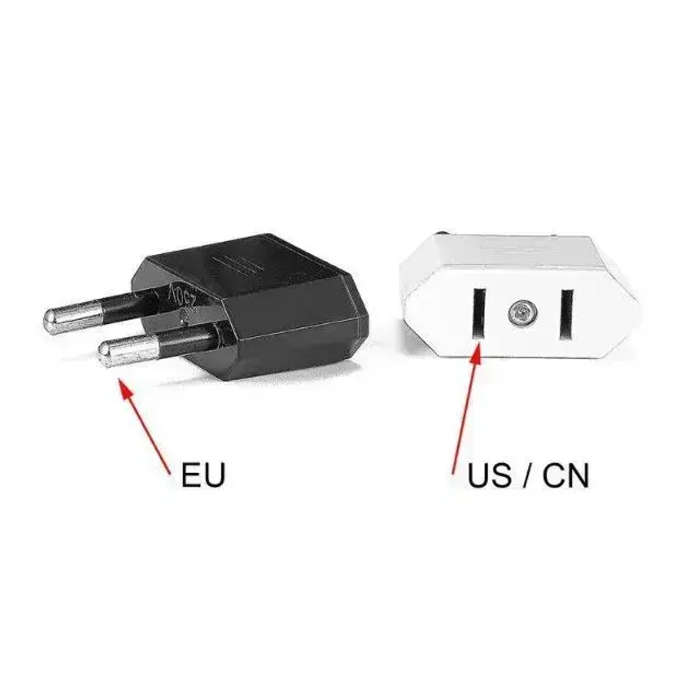 Адаптер переходник черный универсальный на евровилку, на евро розетку, для американской, китайской вилки