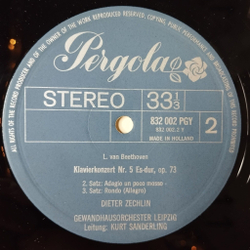 Винтажная виниловая пластинка LP Beethoven Бетховен Концерт для фортепиано с оркестром Klavierkonzert Nr.5 (Holland 1973)