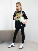 Летний костюм для девочки с леггинсами