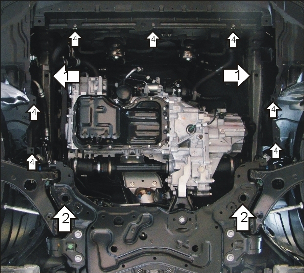 Защита стальная 2 мм Д, КПП Mazda 3 MOTODOR.01126