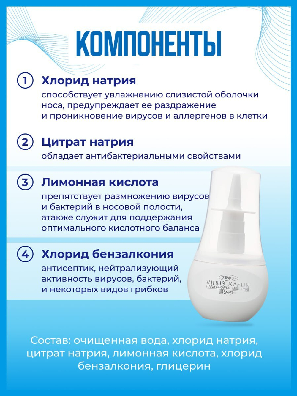 Спрей Fumakilla Virus Kafun Nose Shower Mist : Защита от аллергенов и вирусов