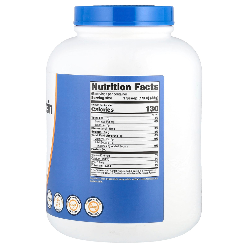 Nutricost, Изолят сывороточного протеина, без добавок, 2268 г (5 фунтов)