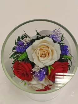 натуральные цветы в стекле, вакуум