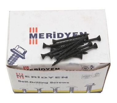 High-low thread screw, black color (500шт) KING S 3.9x45