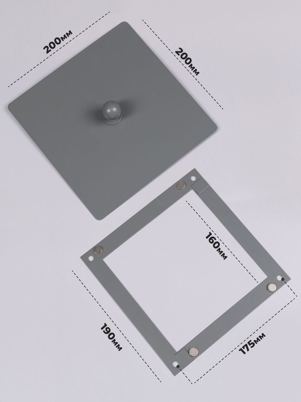 Люк Ревизионный с ручкой 200х200 Серый