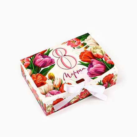 Складная коробка подарочная «С 8 марта», 16,5 х 12 х 5 см 10544802