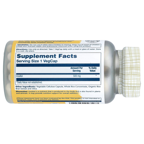 Solaray, Иноститол, 500 мг, 100 растительных капсул