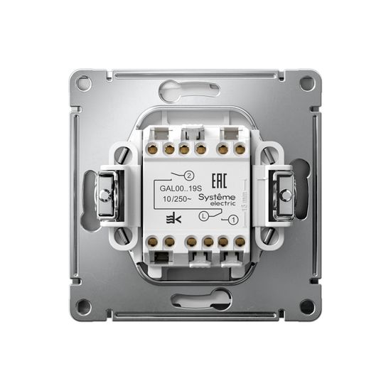 Выключатель для жалюзи 2-кл. ArtGallery 2х (сх. 4) 10А быстрозажим. клем. механизм сталь SE GAL000919S