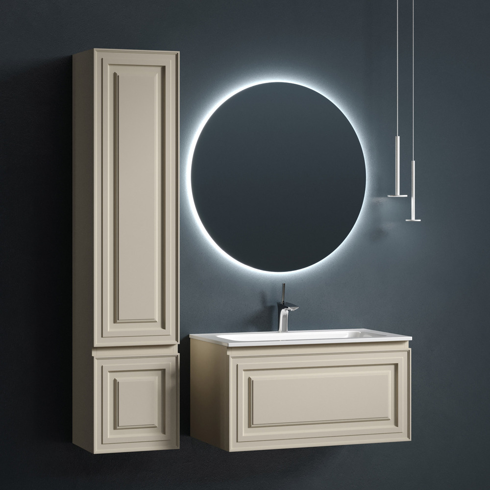 Тумба подвесная Sancos Very, Beige Soft 790х445х406, под столешницу с отверстием под смеситель, цвет Black Sky