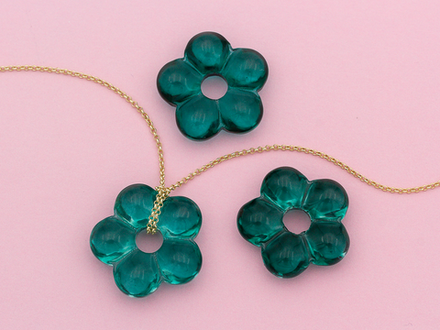 Подвеска-бусина "Цветок" 24мм, стекло