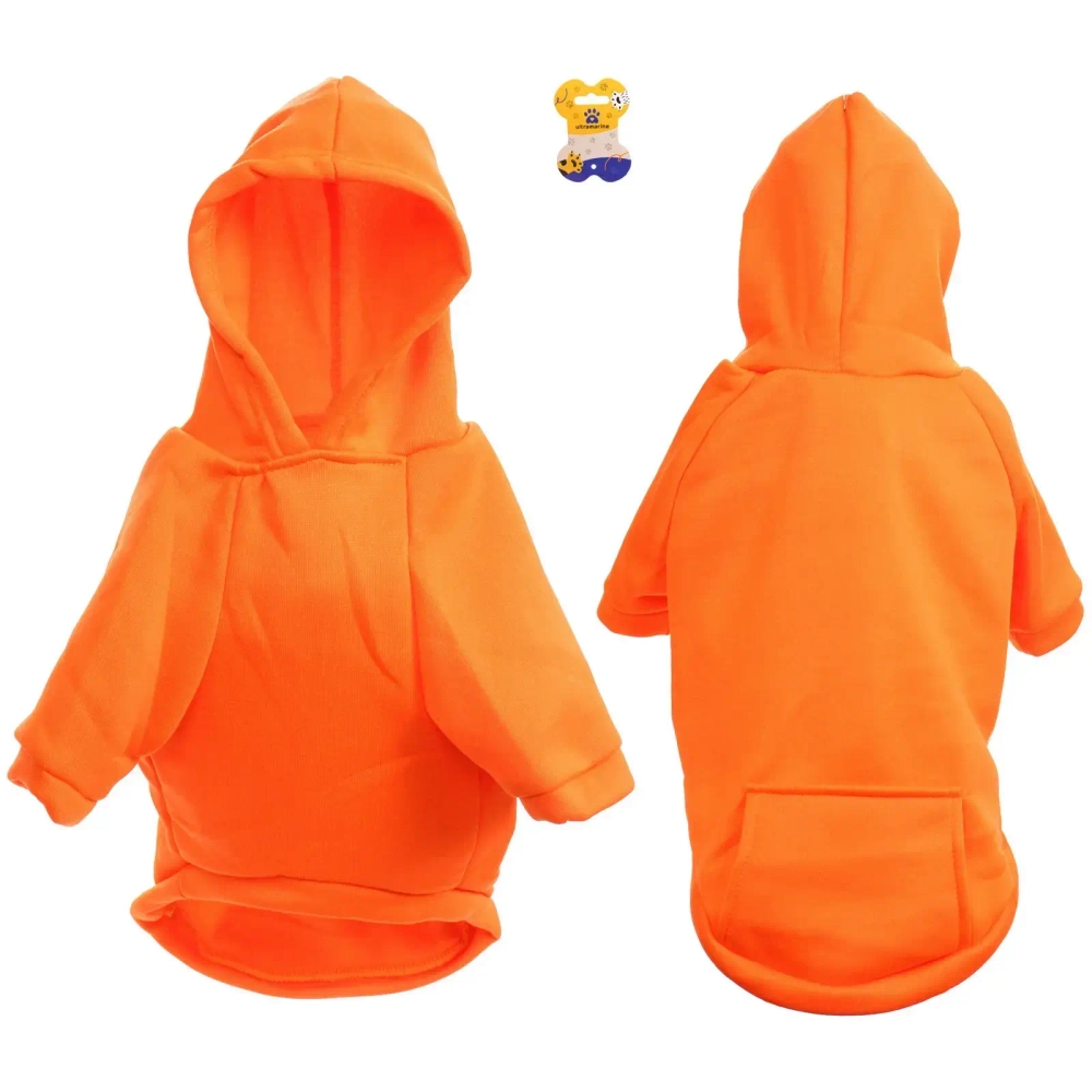 Кофта - толстовка для мелких пород собак «BRO Style», цвет оранжевый, р 2XL (на флисе)