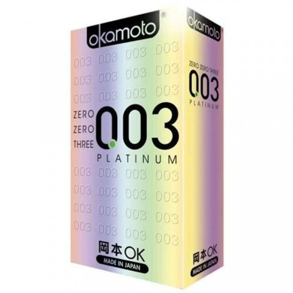 Презервативы Okamoto 0.03 platinum ultra-thin condom 12 шт.