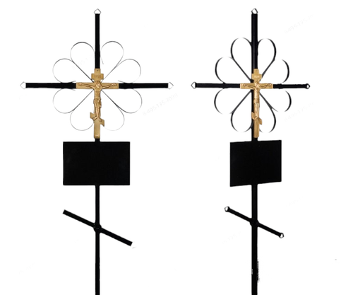 Крест на могилу из металла "Стандарт" с распятием