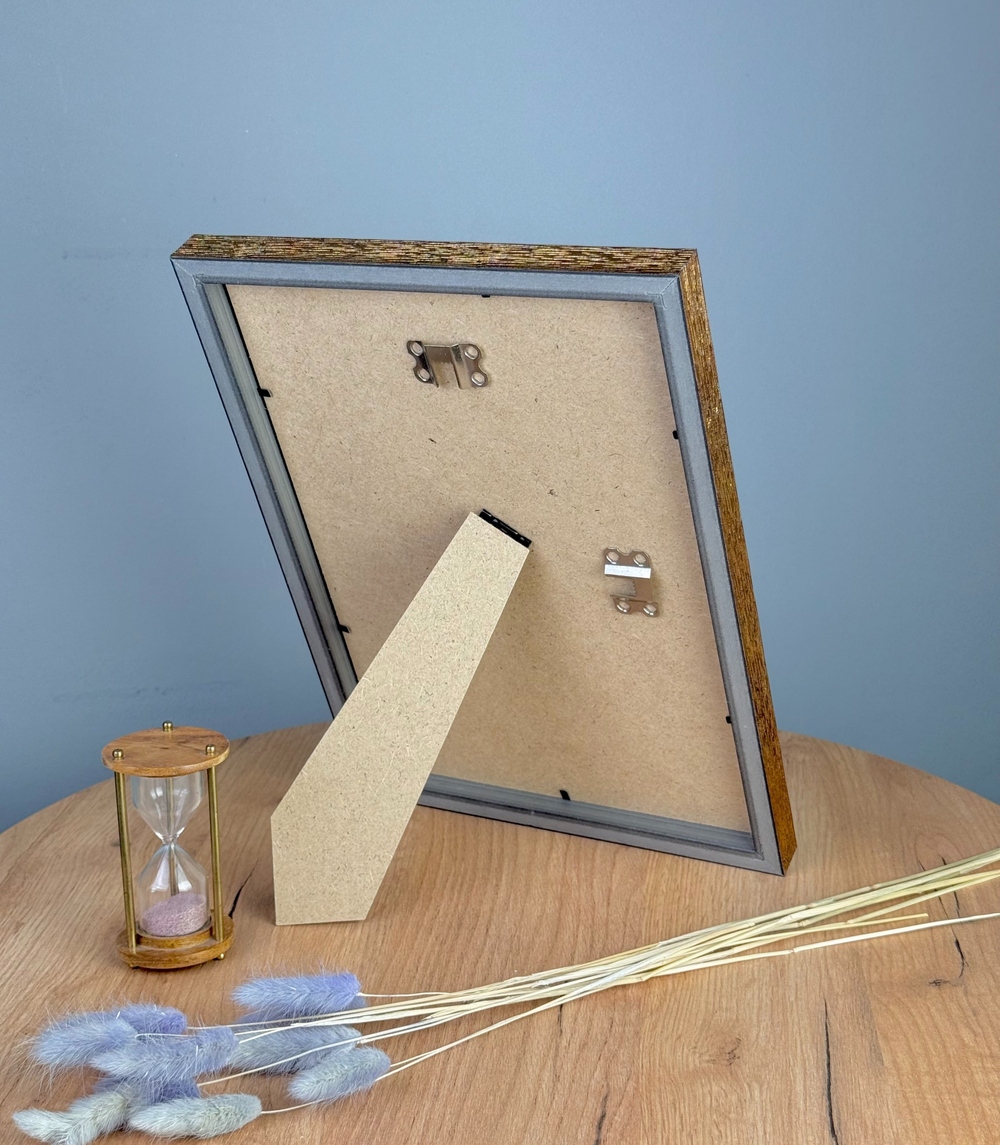 Фоторамка пластиковая 21х30 см, коричневая, фактура дерево, арт. 2130.628060