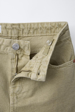 ZARA ДЖИНСЫ RELAXED BAGGY, СВЕТЛЫЙ ХАКИ